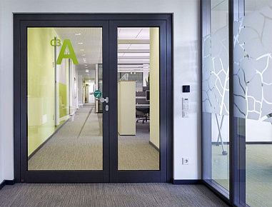 Противопожарная алюминиевая дверь со стеклом для офиса