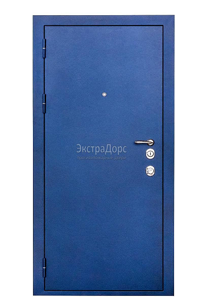 Противопожарная уличная дверь металлическая утепленная EIW 60 синяя глухая однопольная в Твери  купить
